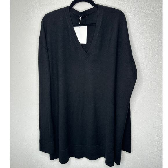 NWT The Row Black Amherst V-Neck Long Sleeve Cashmere Blend Sweater XL - Picture 6 of 16